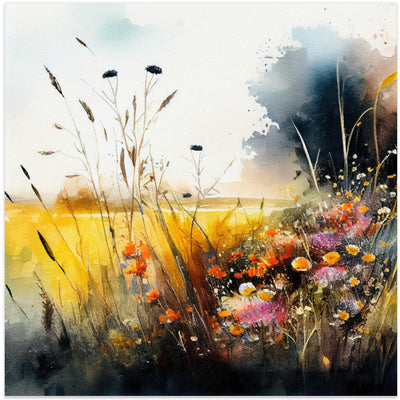 Idyllic Meadow (11) - Square Stretched Canvas, Poster or Fine Art Print I Heart Wall Art