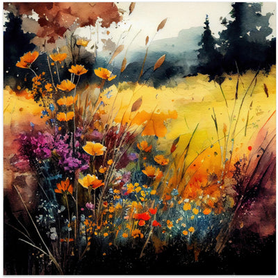 Idyllic Meadow (12) - Square Stretched Canvas, Poster or Fine Art Print I Heart Wall Art