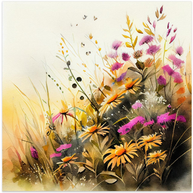 Meadow Nature Art (12) - Square Stretched Canvas, Poster or Fine Art Print I Heart Wall Art