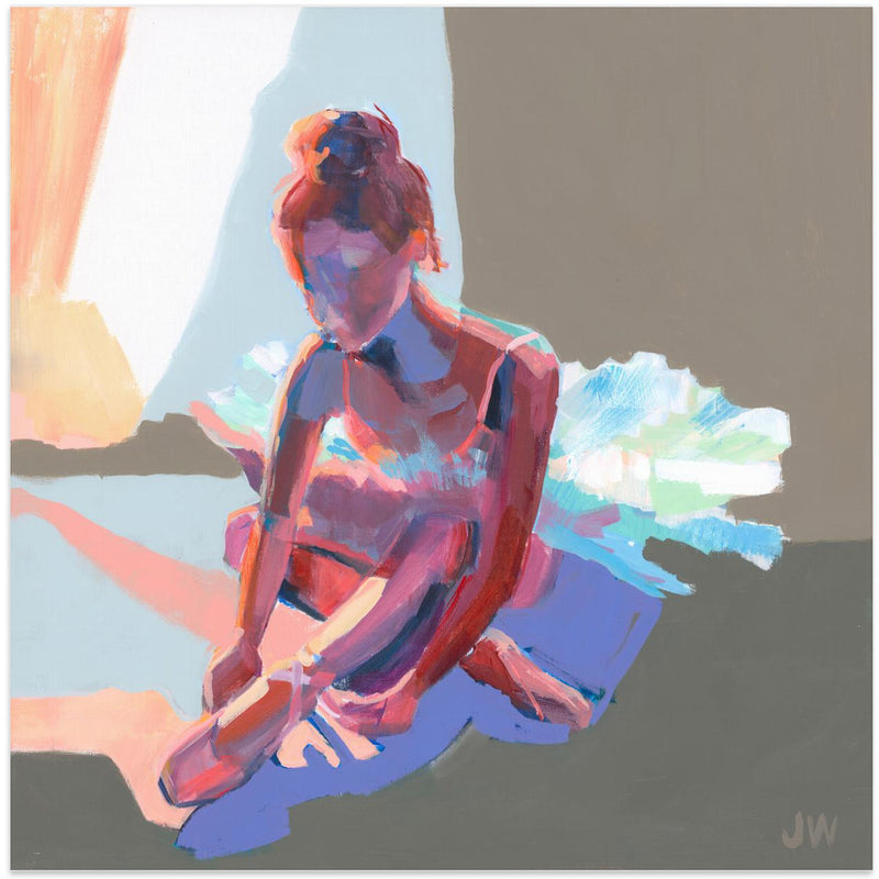 Ballerina Sitting - Square Stretched Canvas, Poster or Fine Art Print I Heart Wall Art