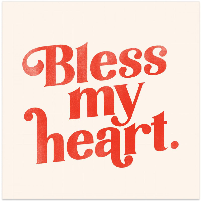 Blessmyheart W Background - Square Stretched Canvas, Poster or Fine Art Print I Heart Wall Art