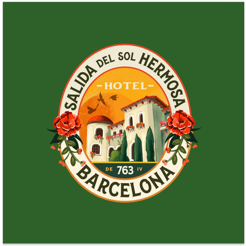 Hotel Barcelona Spain - Square Stretched Canvas, Poster or Fine Art Print I Heart Wall Art