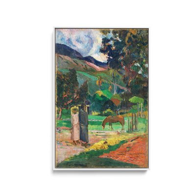 Tahitian Landscape (1892) by Paul Gauguin - Stretched Canvas Print or Framed Fine Art Print - Artwork I Heart Wall Art Australia 