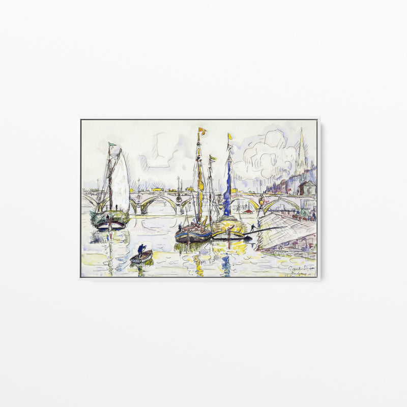 The port of Bordeaux (1930) by Paul Signac- Stretched Canvas Print or Framed Fine Art Print - Artwork I Heart Wall Art Australia 