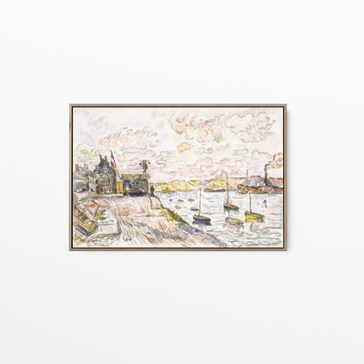 Quilleboeuf (ca.1928) by Paul Signac - Stretched Canvas Print or Framed Fine Art Print - Artwork I Heart Wall Art Australia 