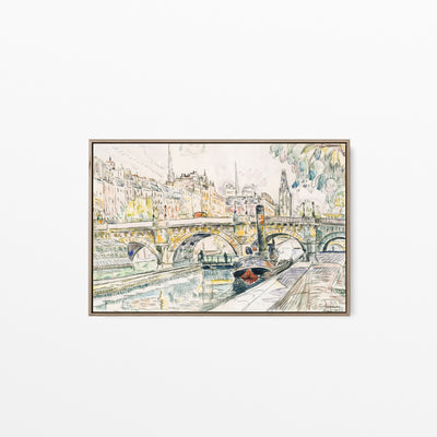 Tugboat at the Pont Neuf, Paris by Paul Signac- Stretched Canvas Print or Framed Fine Art Print I Heart Wall Art Australia 