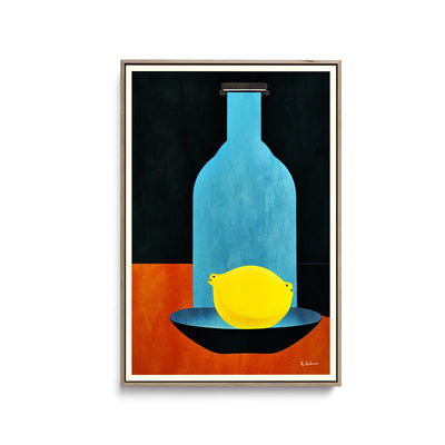 Bottle With (lonesome) Lemon  Skinny Bitch by Bo Anderson - Stretched Canvas Print or Framed Fine Art Print - Artwork I Heart Wall Art Australia 