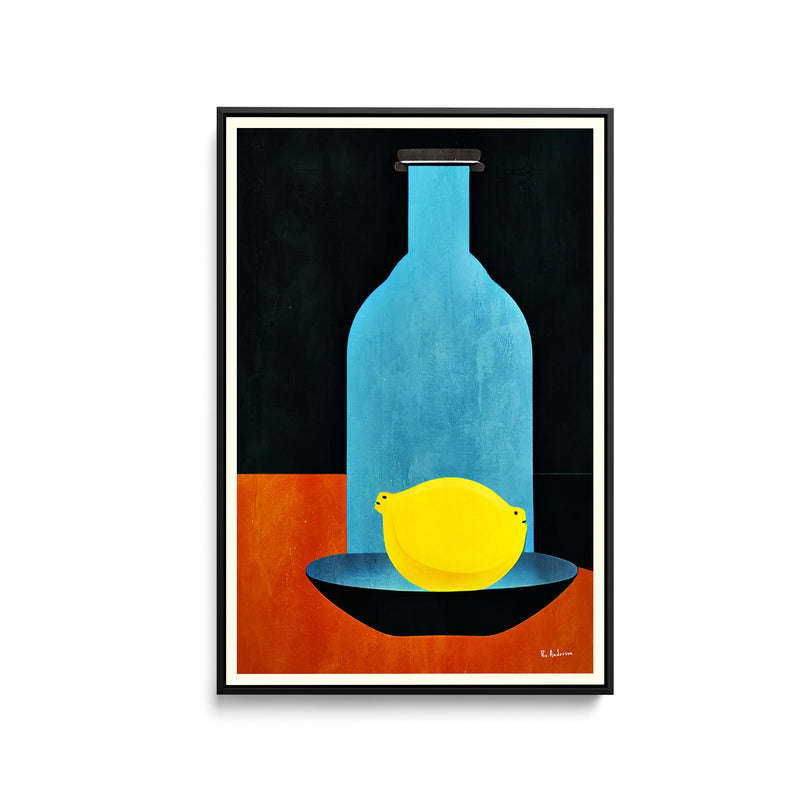 Bottle With (lonesome) Lemon  Skinny Bitch by Bo Anderson - Stretched Canvas Print or Framed Fine Art Print - Artwork I Heart Wall Art Australia 