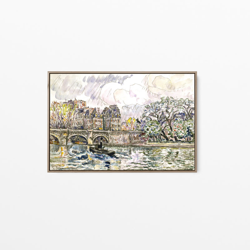 Paris Le Place Dauphine by Paul Signac - Stretched Canvas Print or Framed Fine Art Print - Artwork I Heart Wall Art Australia 