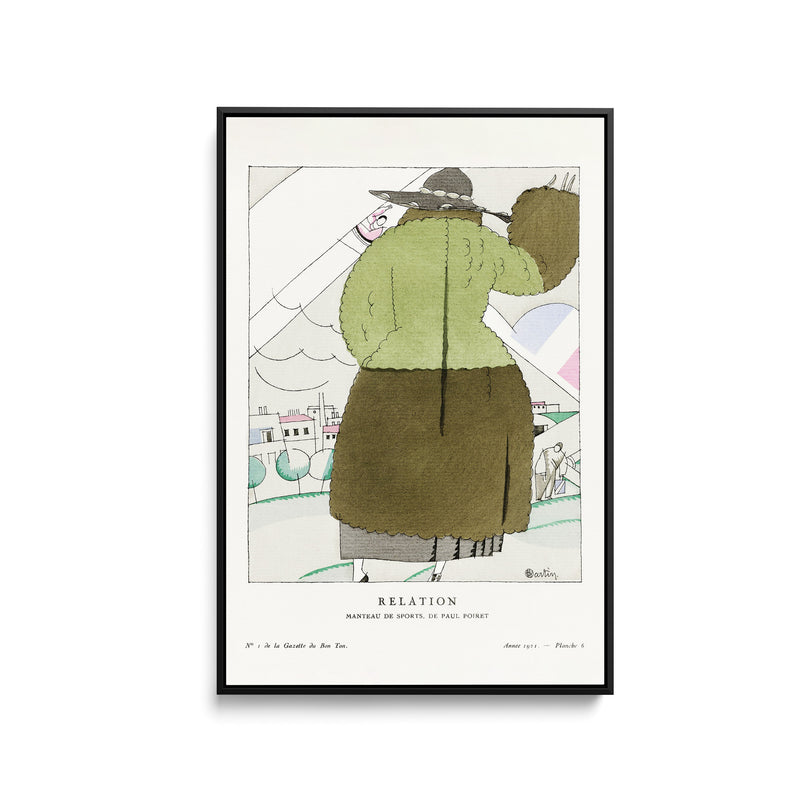 Relation, Manteau de sports, de Paul Poiret (1921) by Charles Martin - Stretched Canvas Print or Framed Fine Art Print - Artwork I Heart Wall Art Australia 