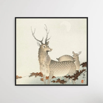 Couple of Deers by Ohara Koson - Square Art Print - I Heart Wall Art