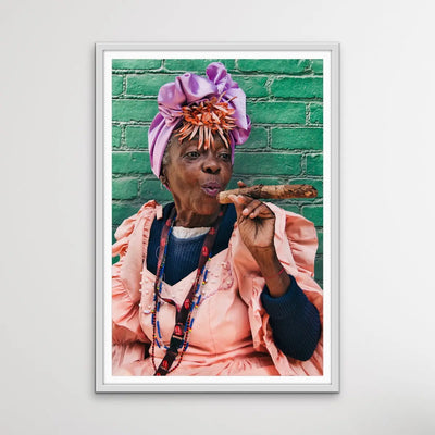 Cuban Cigar - Cuban Woman Smoking Cigar Photographic Print I Heart Wall Art Australia 