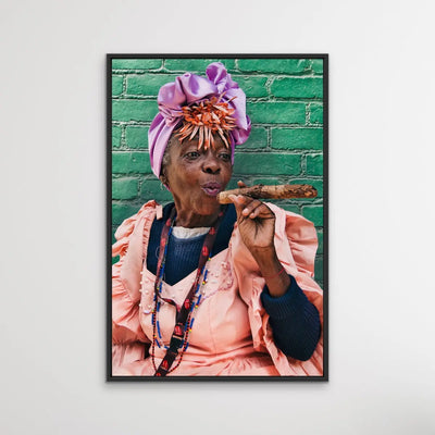 Cuban Cigar - Cuban Woman Smoking Cigar Photographic Print I Heart Wall Art Australia 