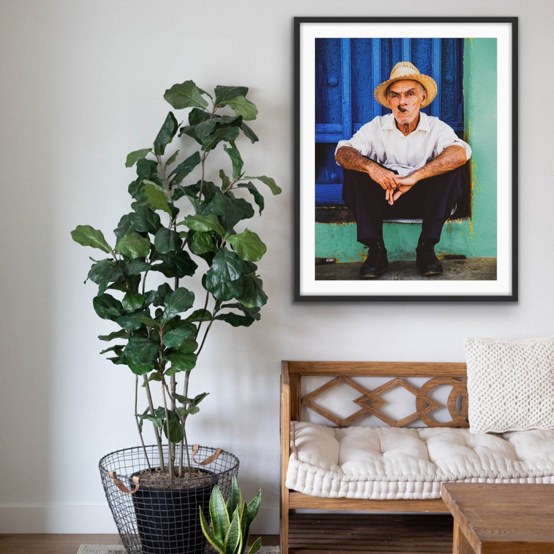 Cuban Man - Man Smoking Cigar Photographic Print - I Heart Wall Art