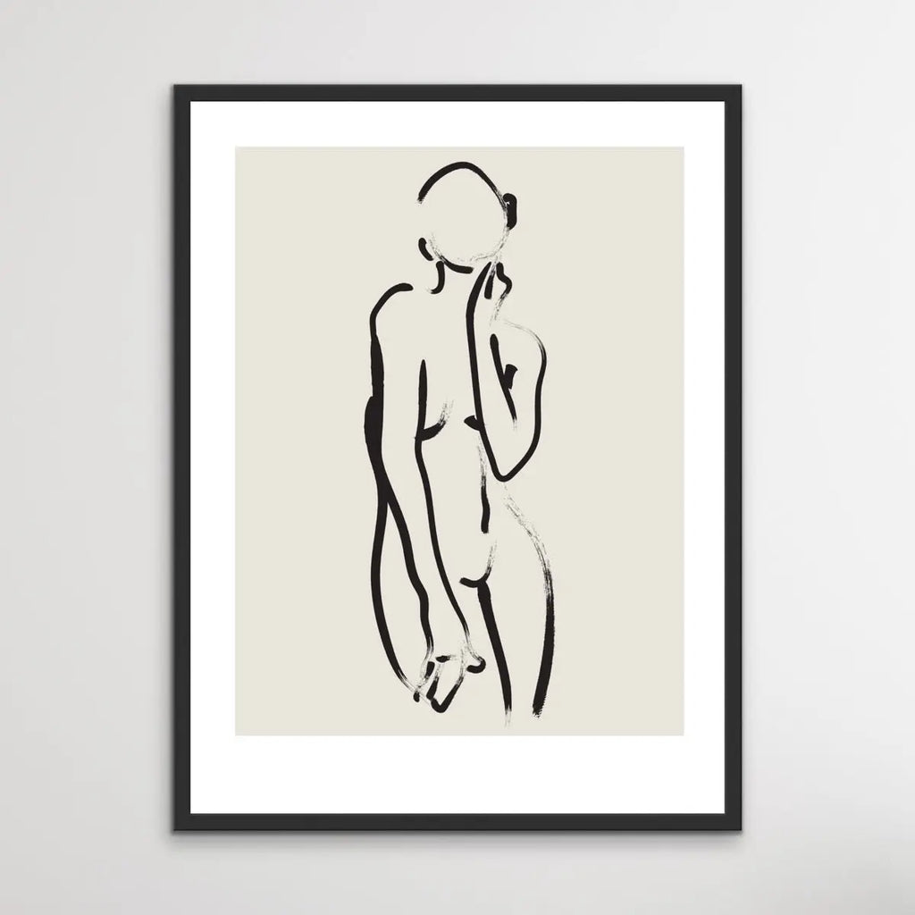 Female Nude Line Drawing - Minimalist Black and White Woman Body Classic  Art Print - I Heart Wall Art – I Heart Wall Art