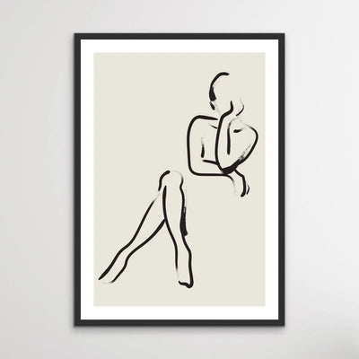 Female Silhouette -  Minimalist Black and White Nude Silhouette Classic Art Print I Heart Wall Art Australia 