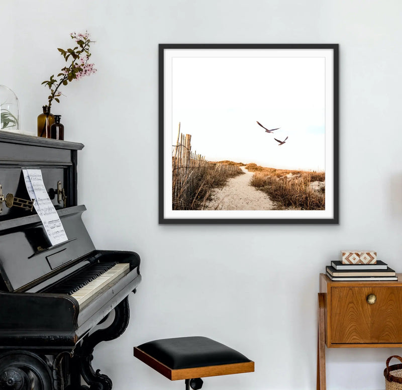 Gull Coast - Square Photographic Print With Golden Tones - I Heart Wall Art