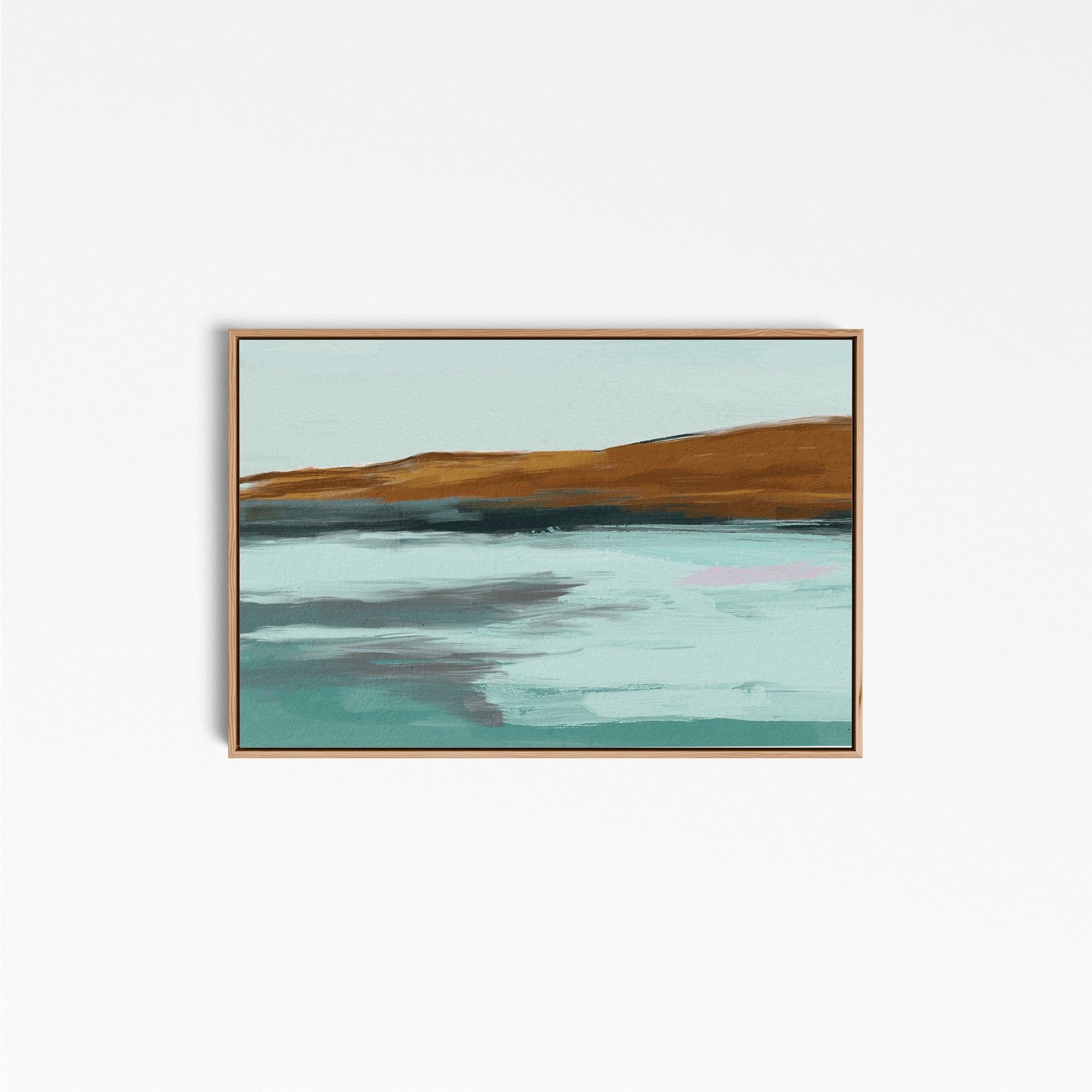 Inlet - Ochre Green Blue Boho Landscape Canvas or Art Print- I Heart ...