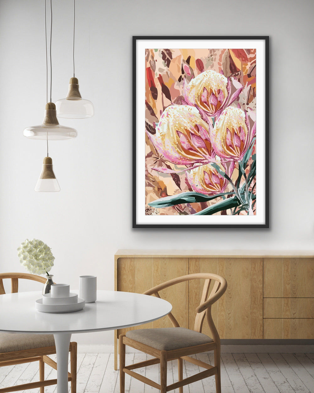 White lilies original pastel painting, original offers floral wall art, flower home decor, aesthetic white flower drawing, garden flowers painting