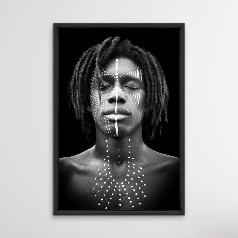 Man- Black and White African Man Photographic Wall Art Print - I Heart Wall Art