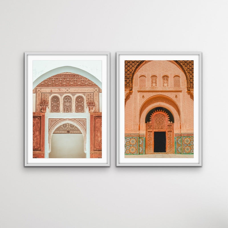 Morrocan Visions - Two Piece Photographic Morocco Mosaic Doorway Art Print Set Diptych - I Heart Wall Art