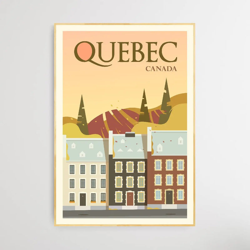 Quebec - Vintage Style Travel Print - I Heart Wall Art