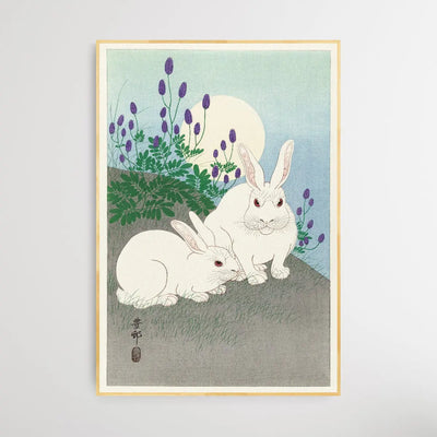 Rabbits at Full Moon by Ohara Koson - I Heart Wall Art