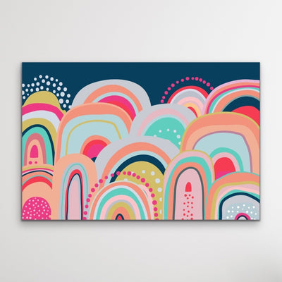 Sky High - Bright Colourful Mountain Canvas and Paper Art Print I Heart Wall Art Australia 