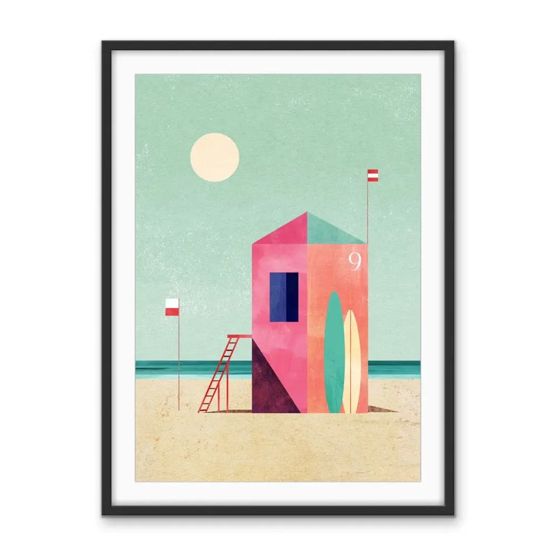 Surf Hut - Beach Print Featuring Lifeguard Tower - Available As Canvas or Art Print I Heart Wall Art Australia 