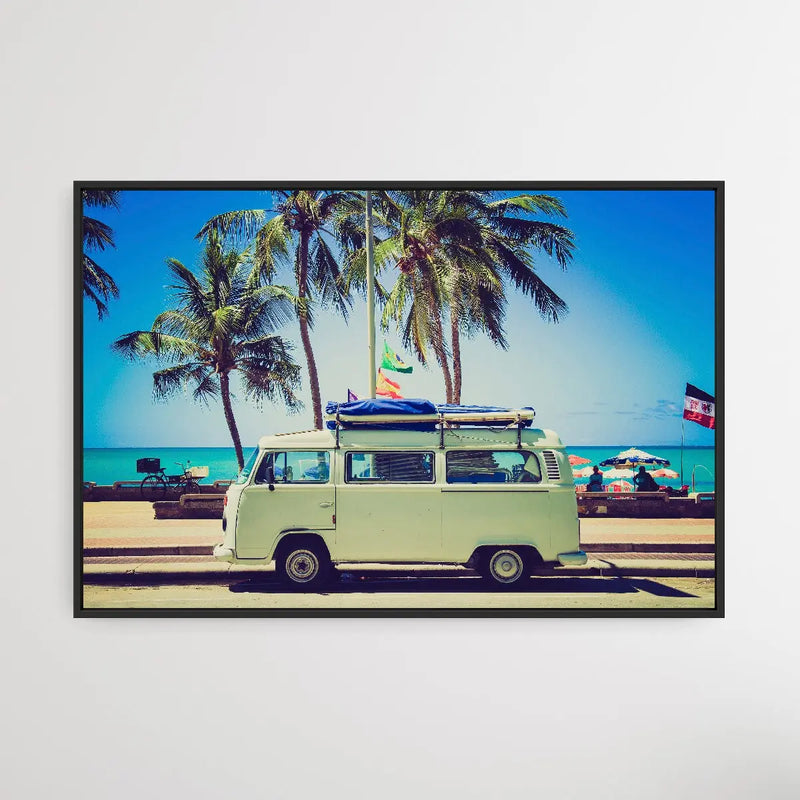 Travel Trailer in the Beach - I Heart Wall Art