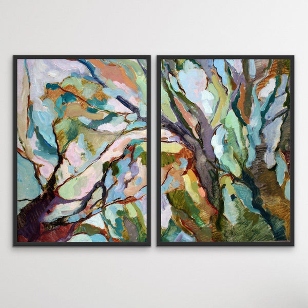 Set of Two Canvas, Large Wall Art Print, Abstract Painting