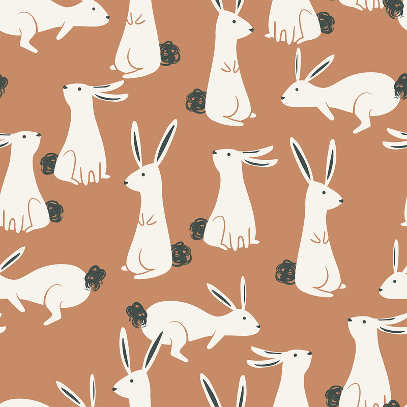 Bunny Hop on Tan - Peel and Stick Removable Wallpaper I Heart Wall Art Australia 