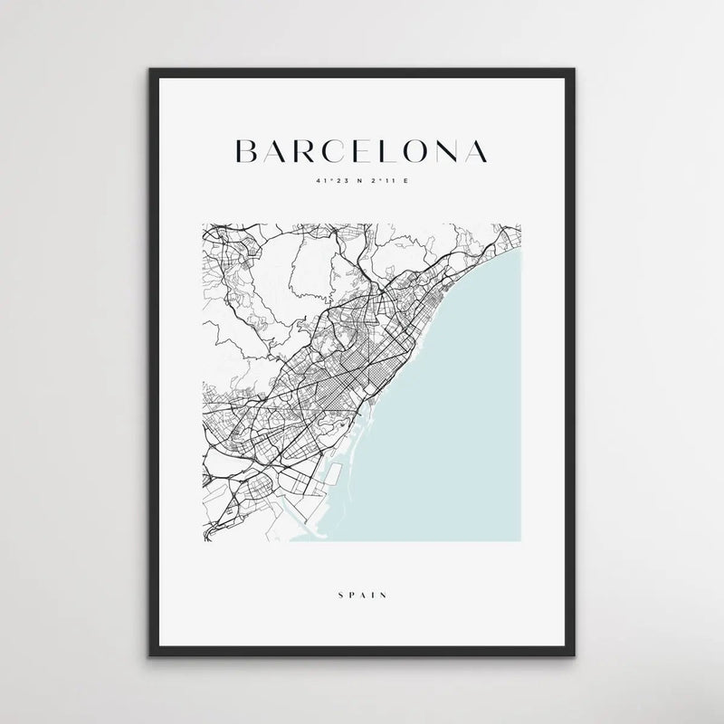 Barcelona City Map - Heart, Square Or Round City Map - I Heart Wall Art - Poster Print, Canvas Print or Framed Art Print