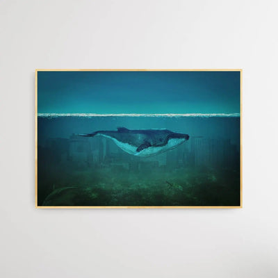 Blue Whale - Whale in the City Art Print - I Heart Wall Art - Poster Print, Canvas Print or Framed Art Print