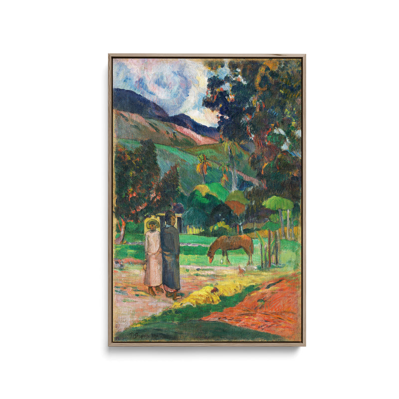 Tahitian Landscape (1892) by Paul Gauguin - Stretched Canvas Print or Framed Fine Art Print - Artwork I Heart Wall Art Australia 