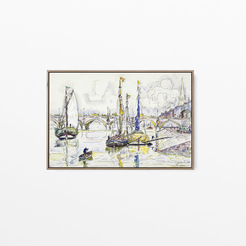 The port of Bordeaux (1930) by Paul Signac- Stretched Canvas Print or Framed Fine Art Print - Artwork I Heart Wall Art Australia 